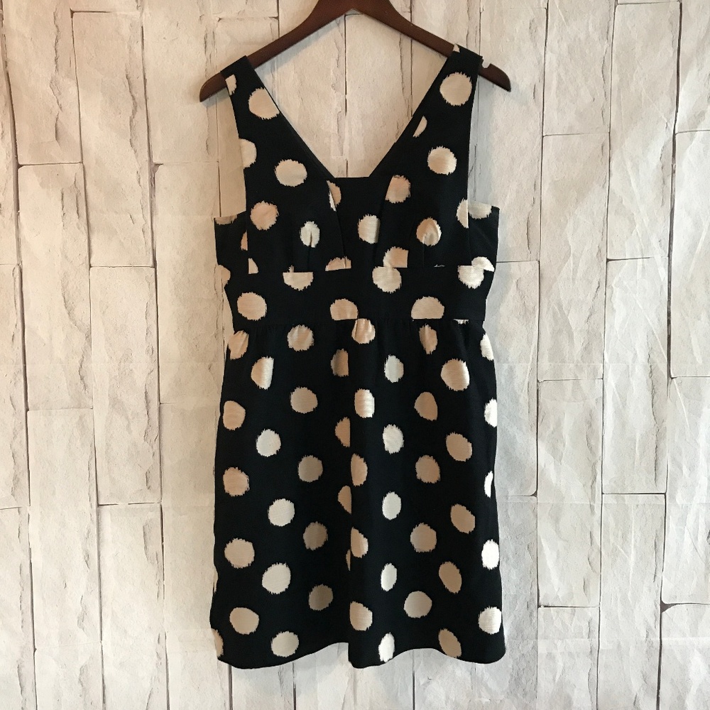 *FLAW* LOFT Petites | 8P | Black Polka Dot Dress